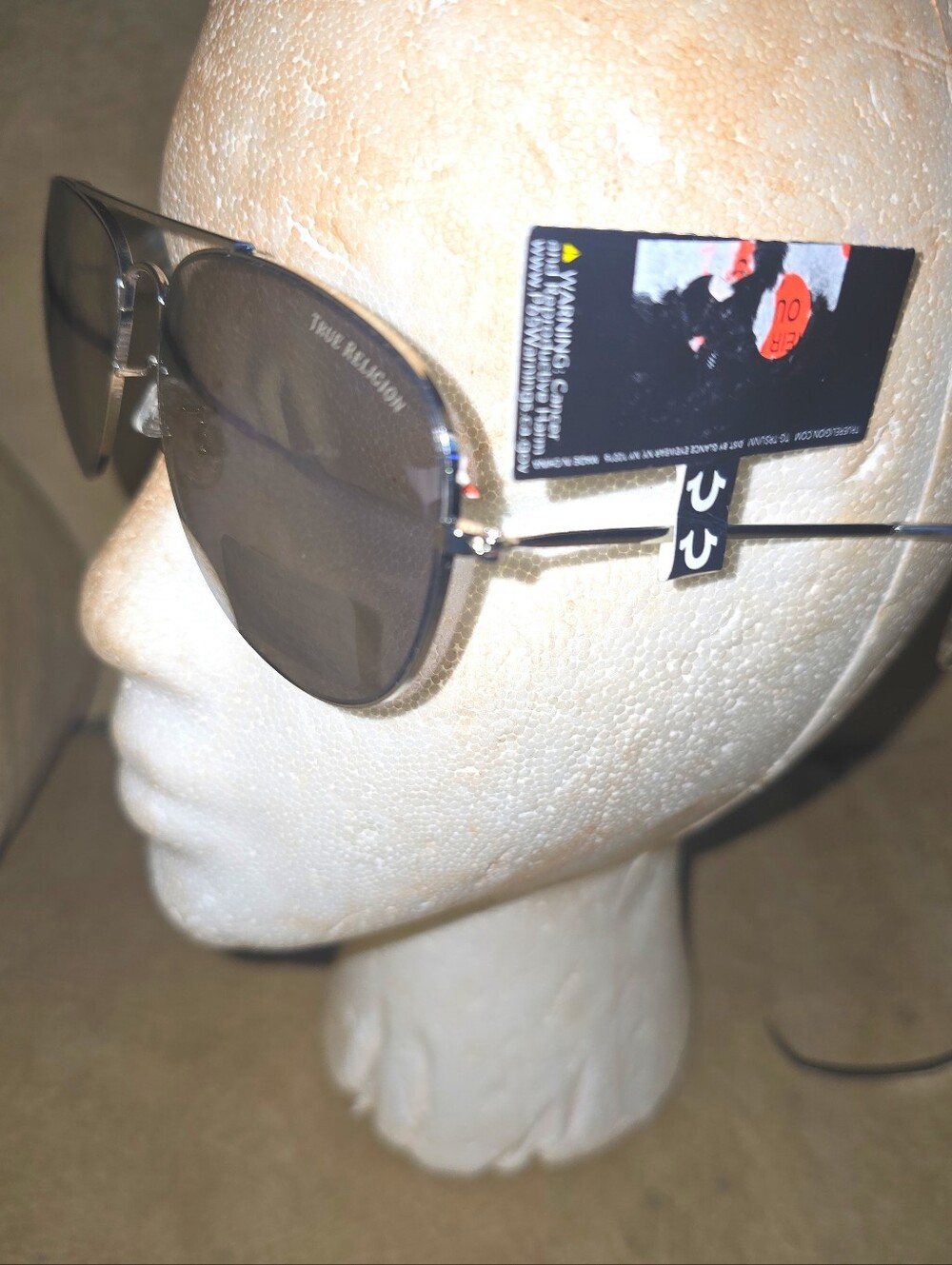TRUE RELIGION Silver unisex AVIATOR SUNGLASSES NEW